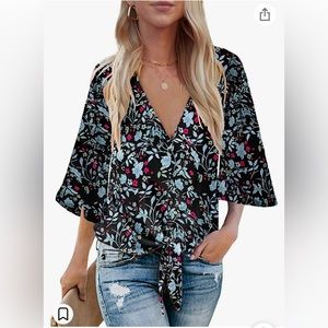 NWOT Bluetime Womens Boho Floral Top